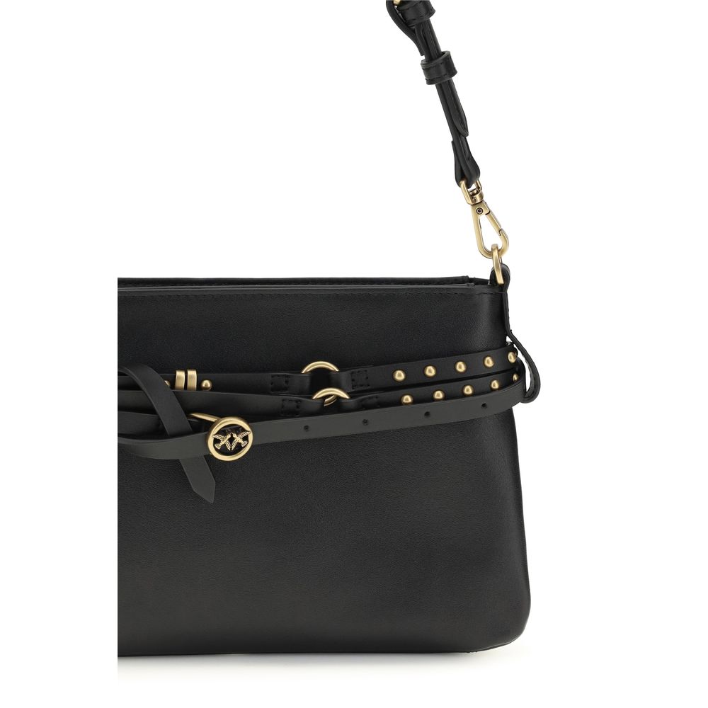 PINKO Black Calf Leather Bos Taurus Shoulder Bag - Image 4