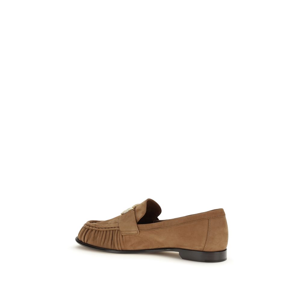 Fendi Brown Lamb Ovis Aries Aries Slip-On Loafers - Image 3