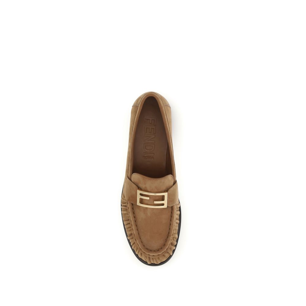 Fendi Brown Lamb Ovis Aries Aries Slip-On Loafers - Image 4