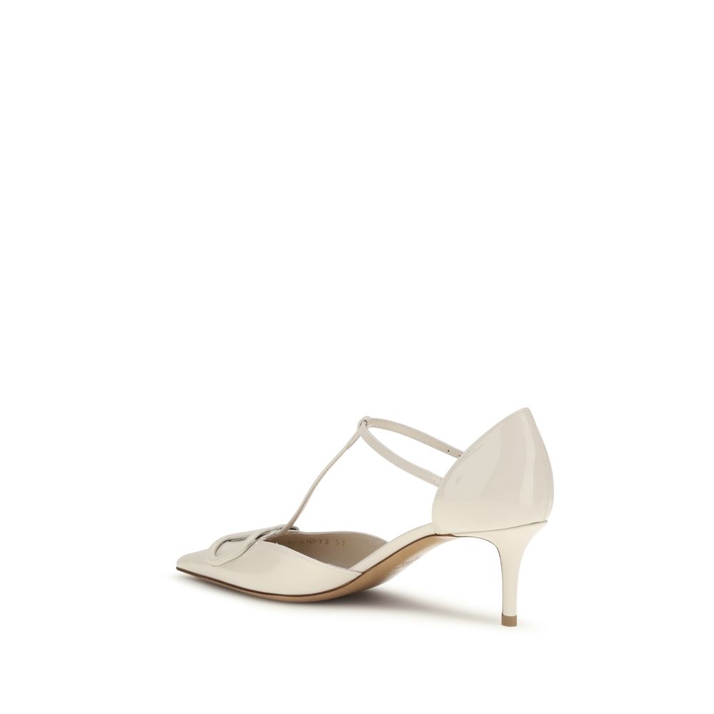 Valentino Garavani Black Calf Leather Bos Taurus High Heel Pumps - Image 3