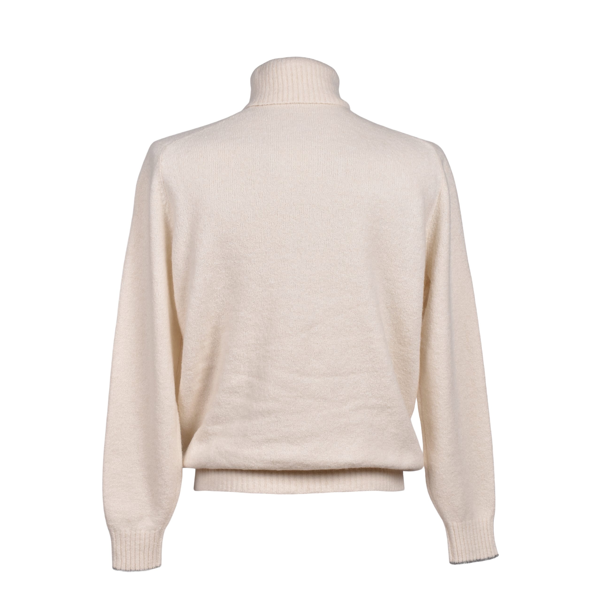 Brunello Cucinelli White Leather Turtleneck - Image 2