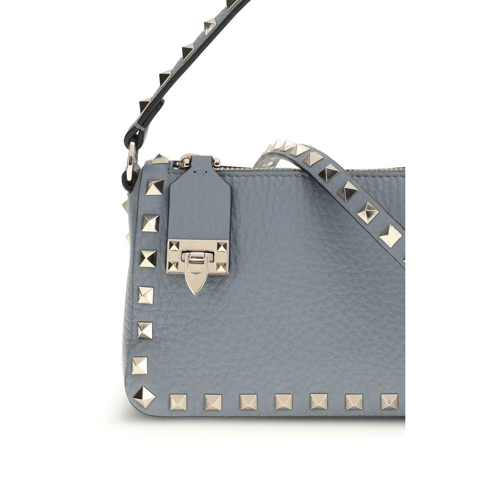 Valentino Garavani Blue Calf Leather Bos Taurus Shoulder Bag - Image 4