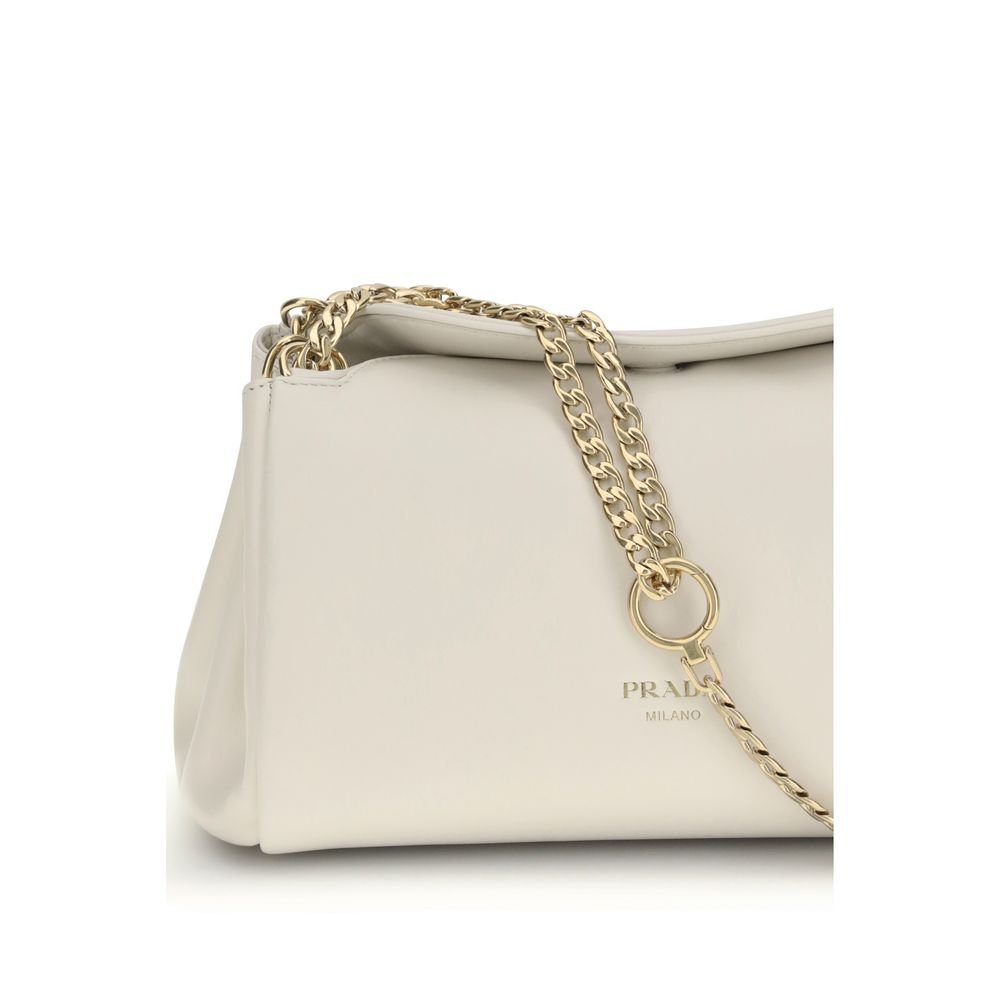 Prada White Calf Leather Bos Taurus Shoulder Bag - Image 4