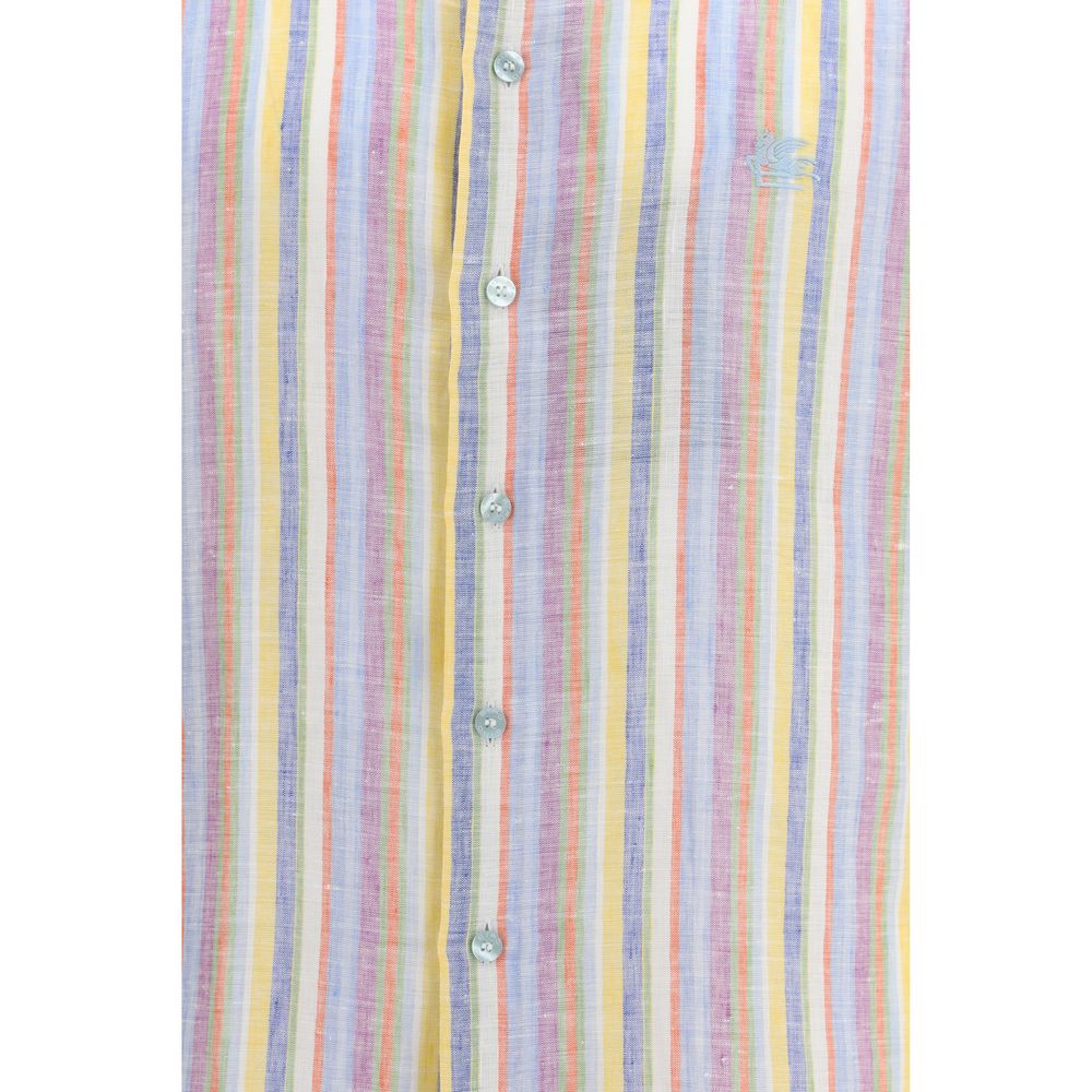 Etro Multicolor Linen Pattern Shirt - Image 3