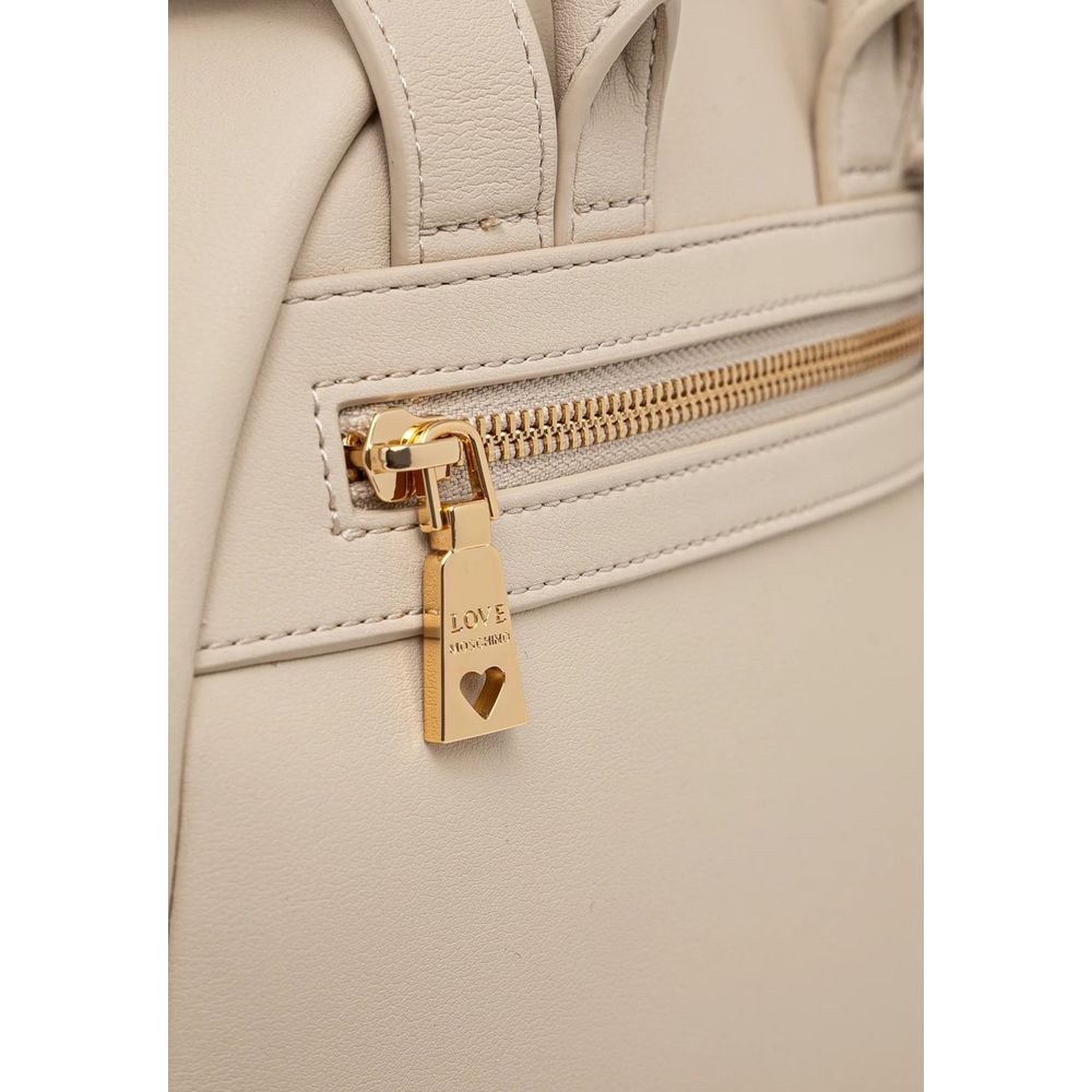 Love Moschino Beige Polyethylene Backpack - Image 4