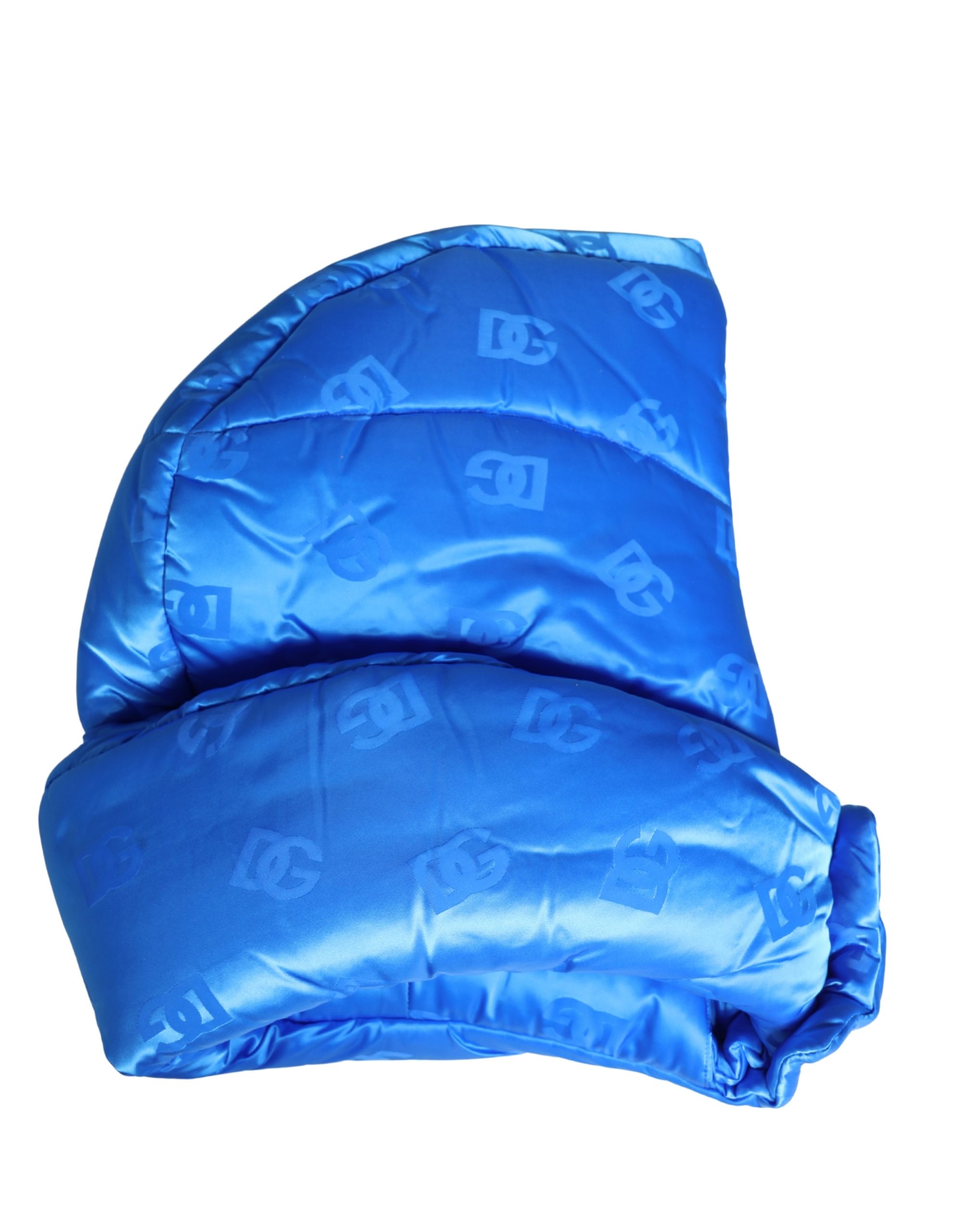 Dolce & Gabbana Men Blue Logo Print Whole Head Wrap Capello Hat - Image 4