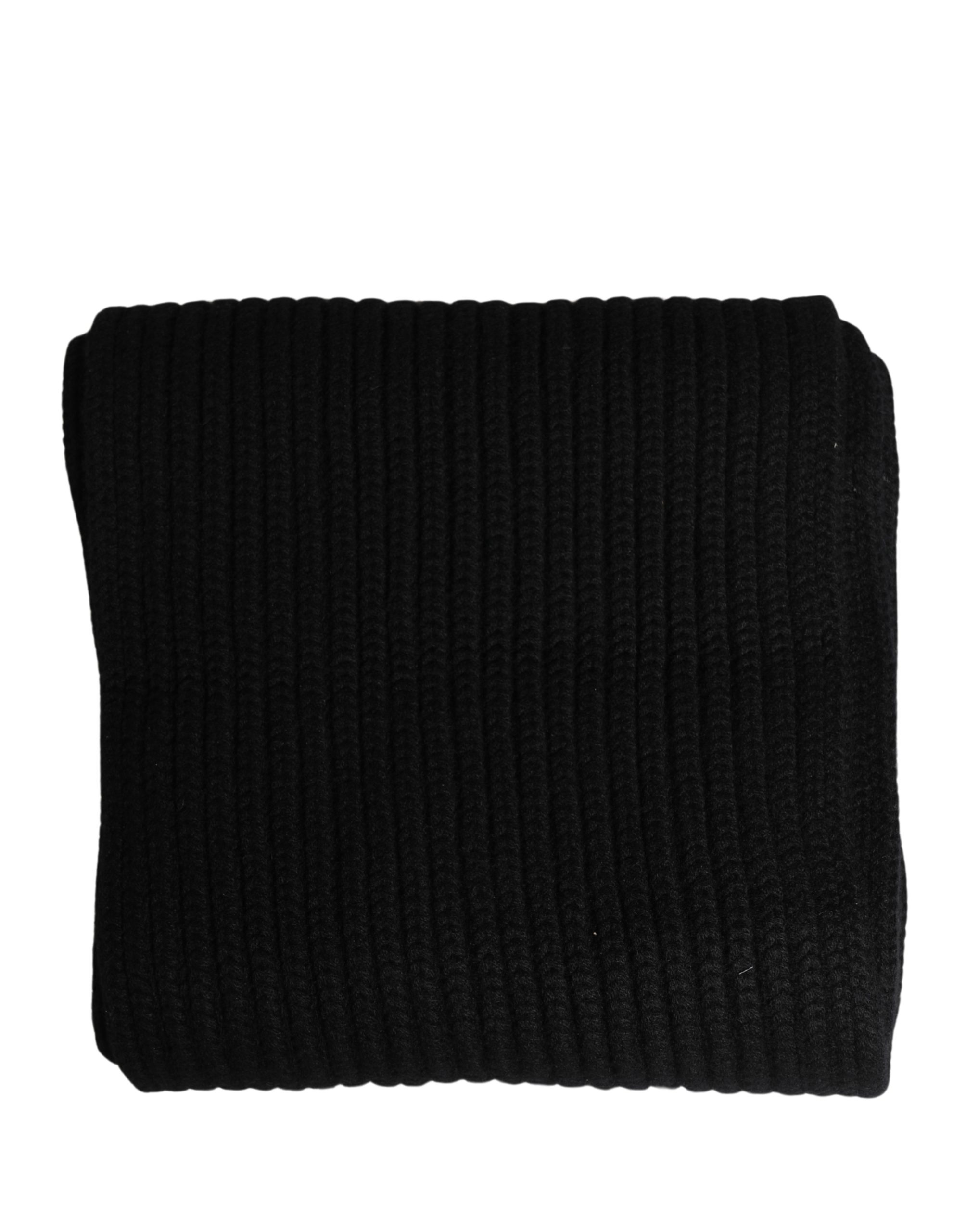Dolce & Gabbana Black Cashmere Knitted Men Neck Warmer One Size Scarf - Image 2
