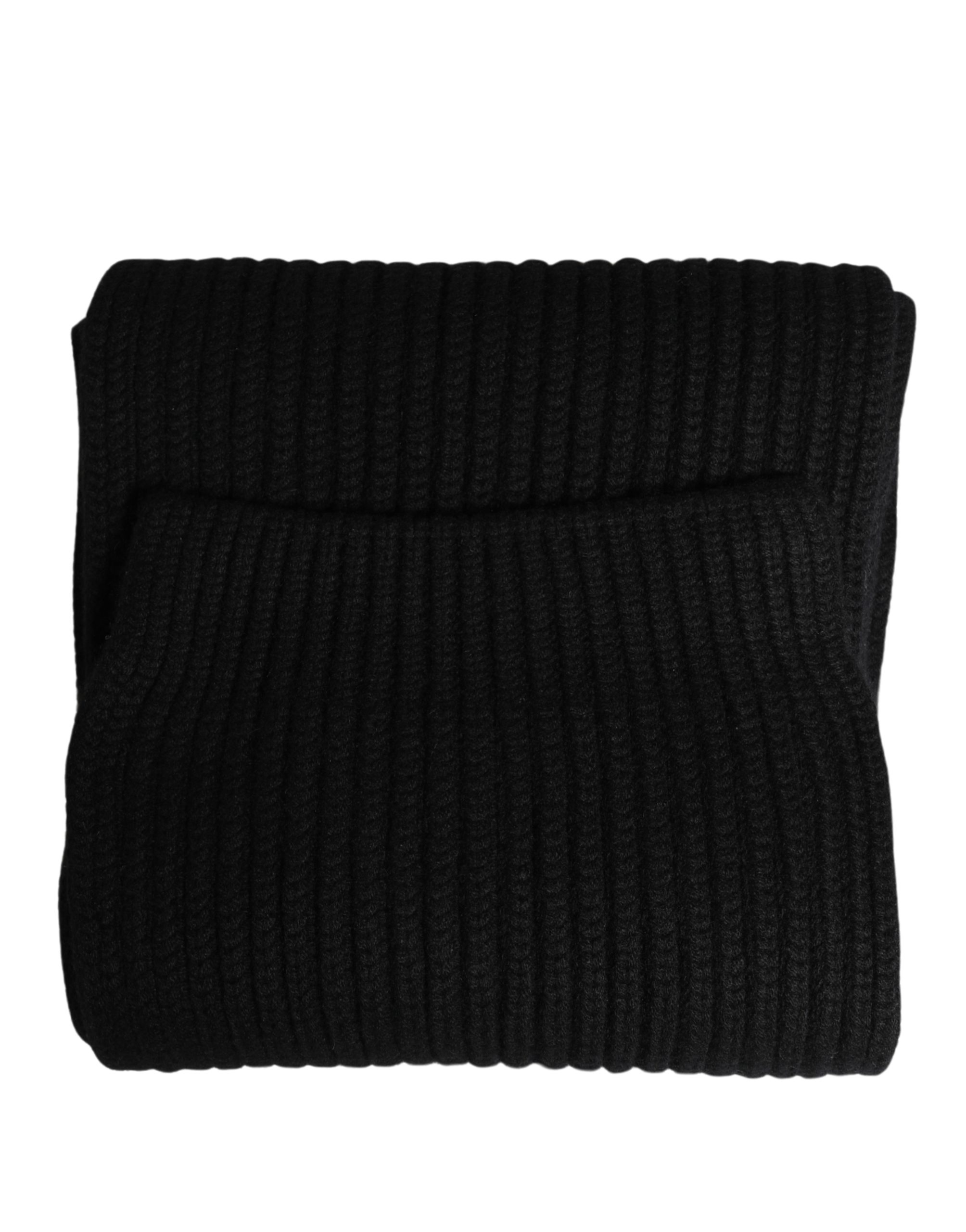 Dolce & Gabbana Black Cashmere Knitted Men Neck Warmer One Size Scarf - Image 4