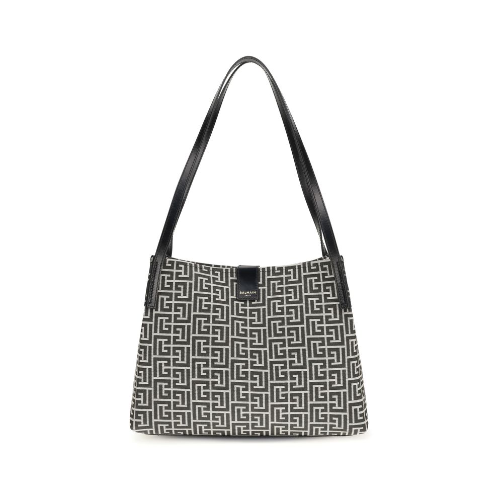 Balmain Black Cotton Shoulder Bag
