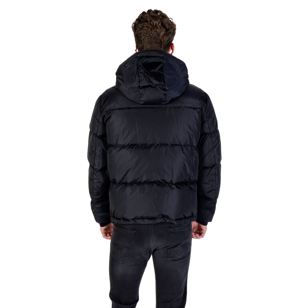 Armani Exchange Blue Polyamide Coat - Image 2