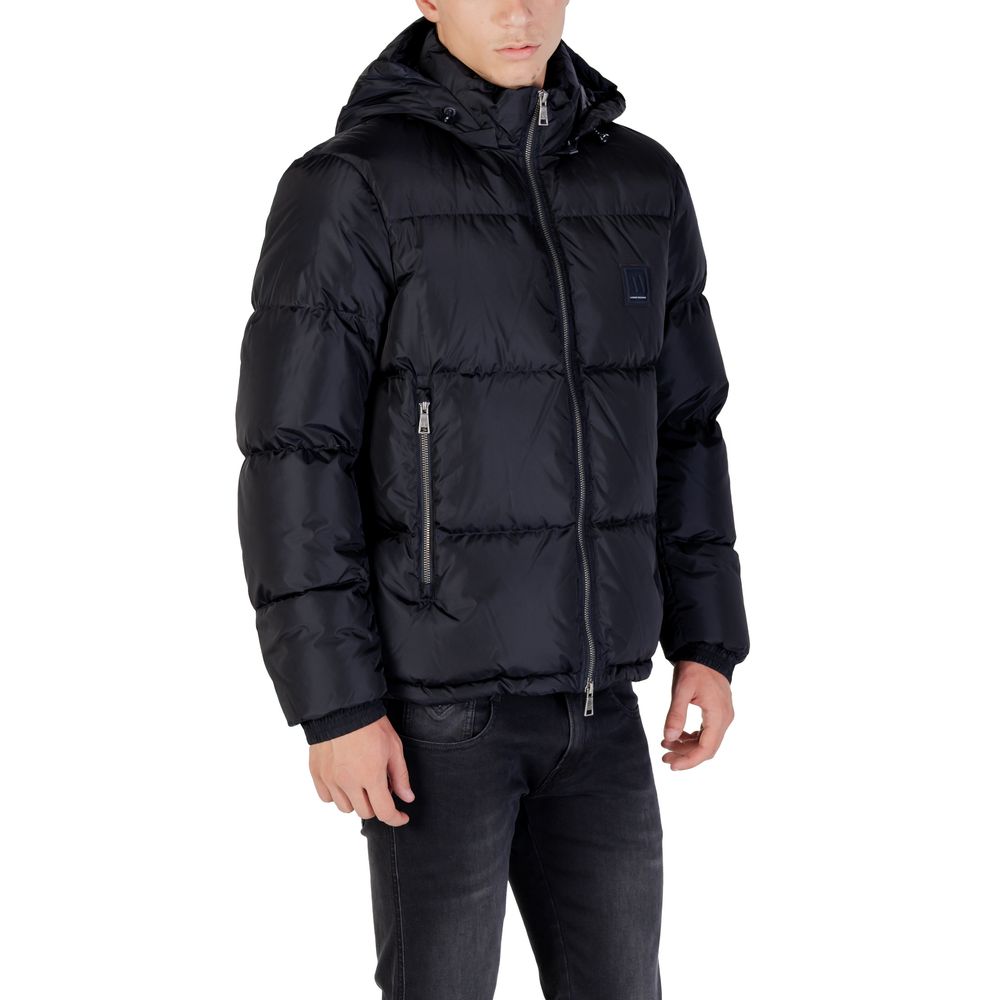 Armani Exchange Blue Polyamide Coat - Image 3