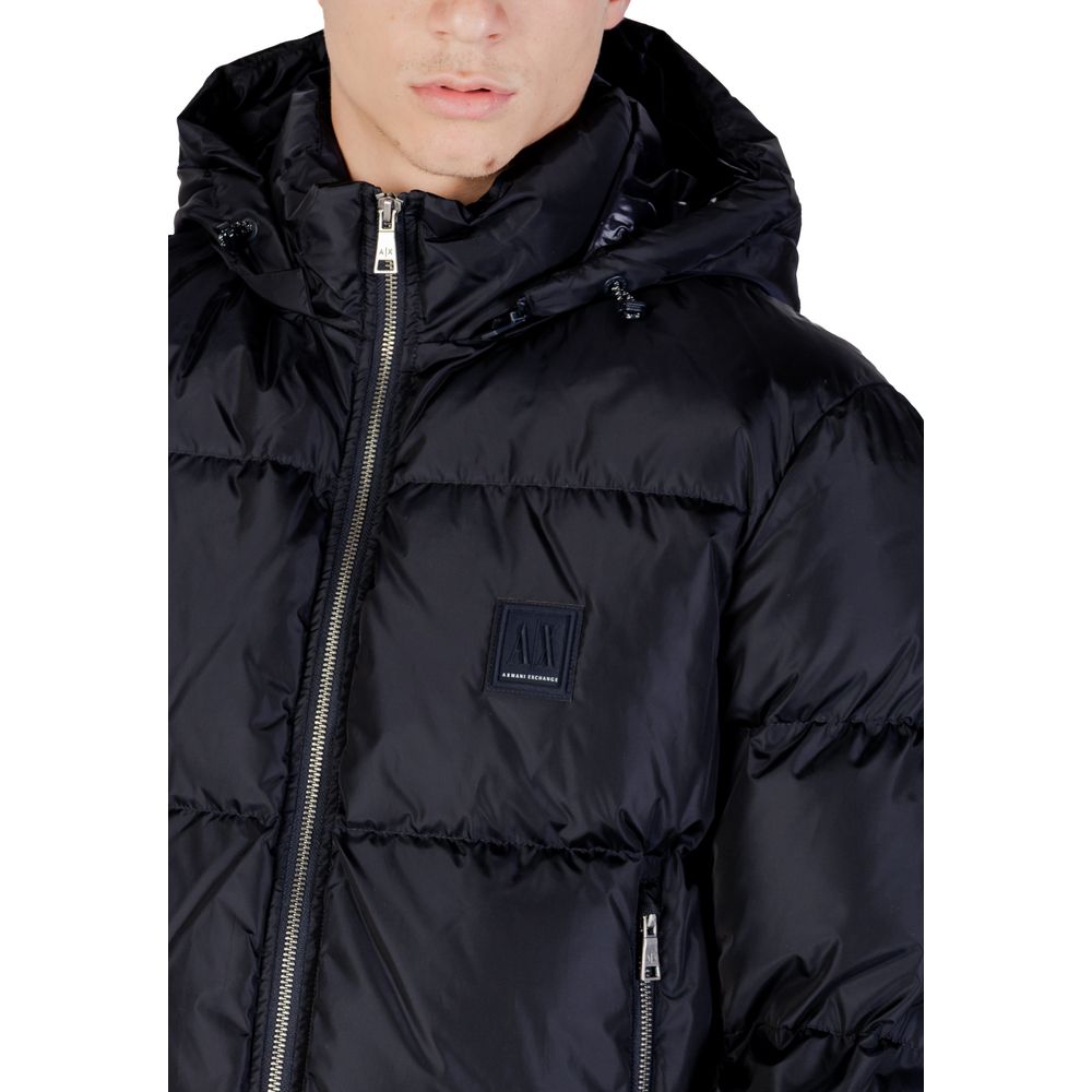 Armani Exchange Blue Polyamide Coat - Image 5