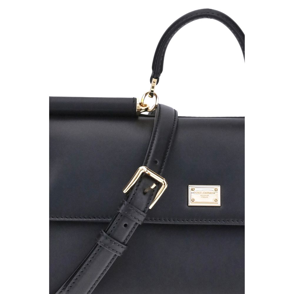 Dolce & Gabbana Black Calf Leather Bos Taurus Shoulder Bag - Image 4