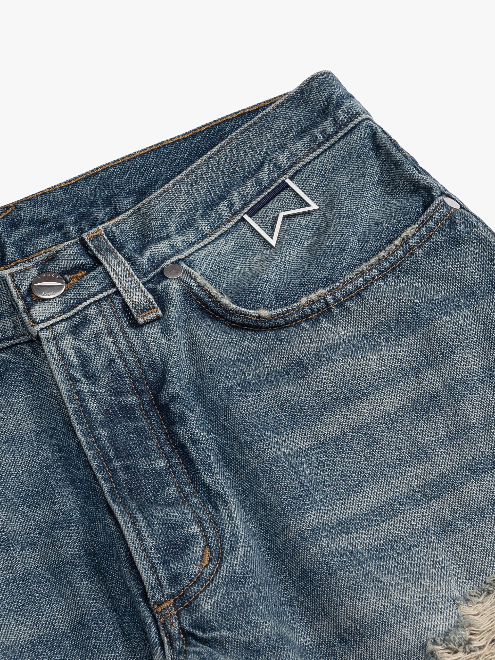 Rhude Blue Cotton Boyfriend Jeans - Image 3