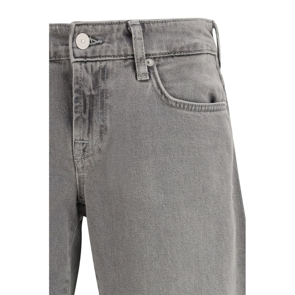 7FOR Gray Cotton Straight-Leg Jeans - Image 3