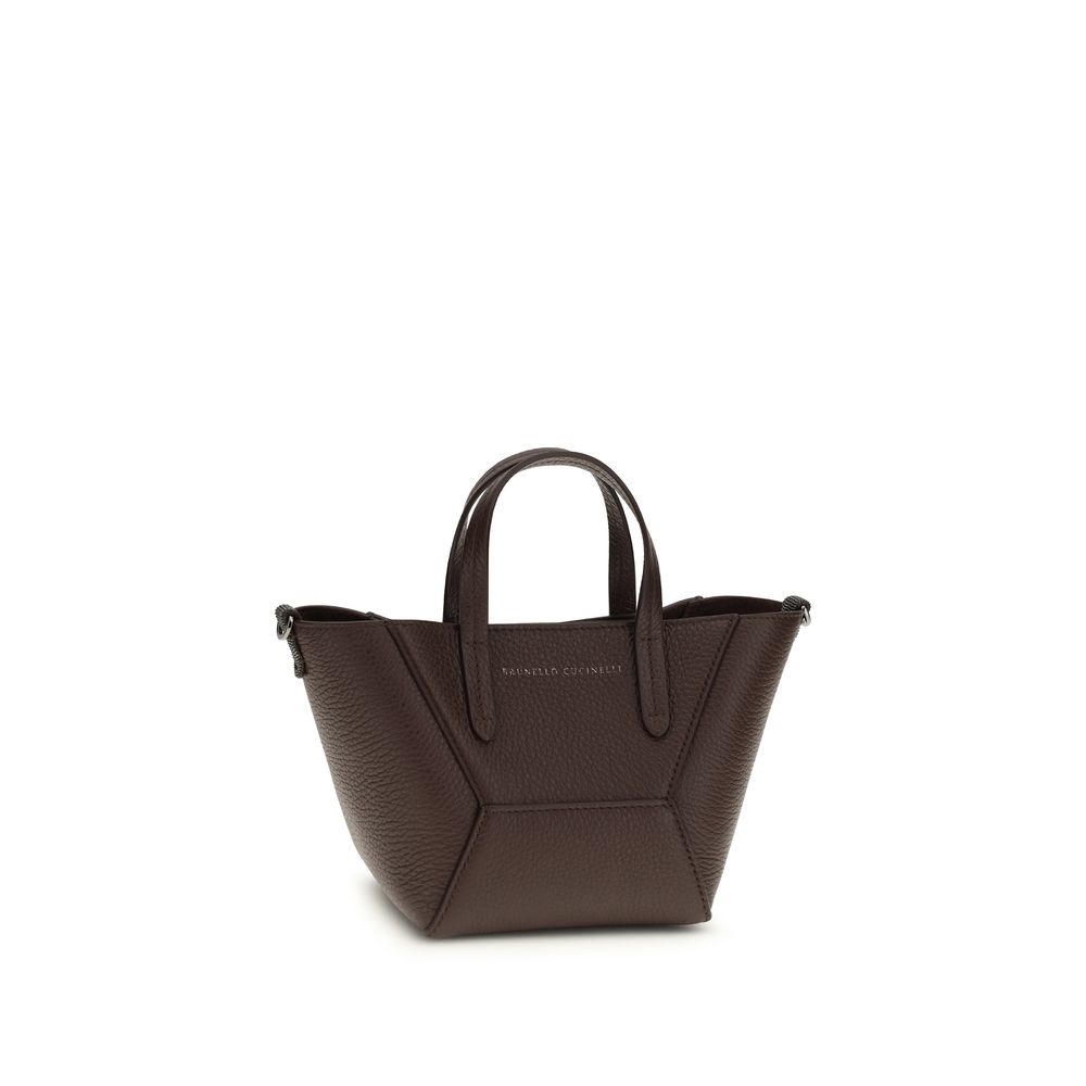 Brunello Cucinelli Bordeaux Calf Leather Bos Taurus Shoulder Bag - Image 2