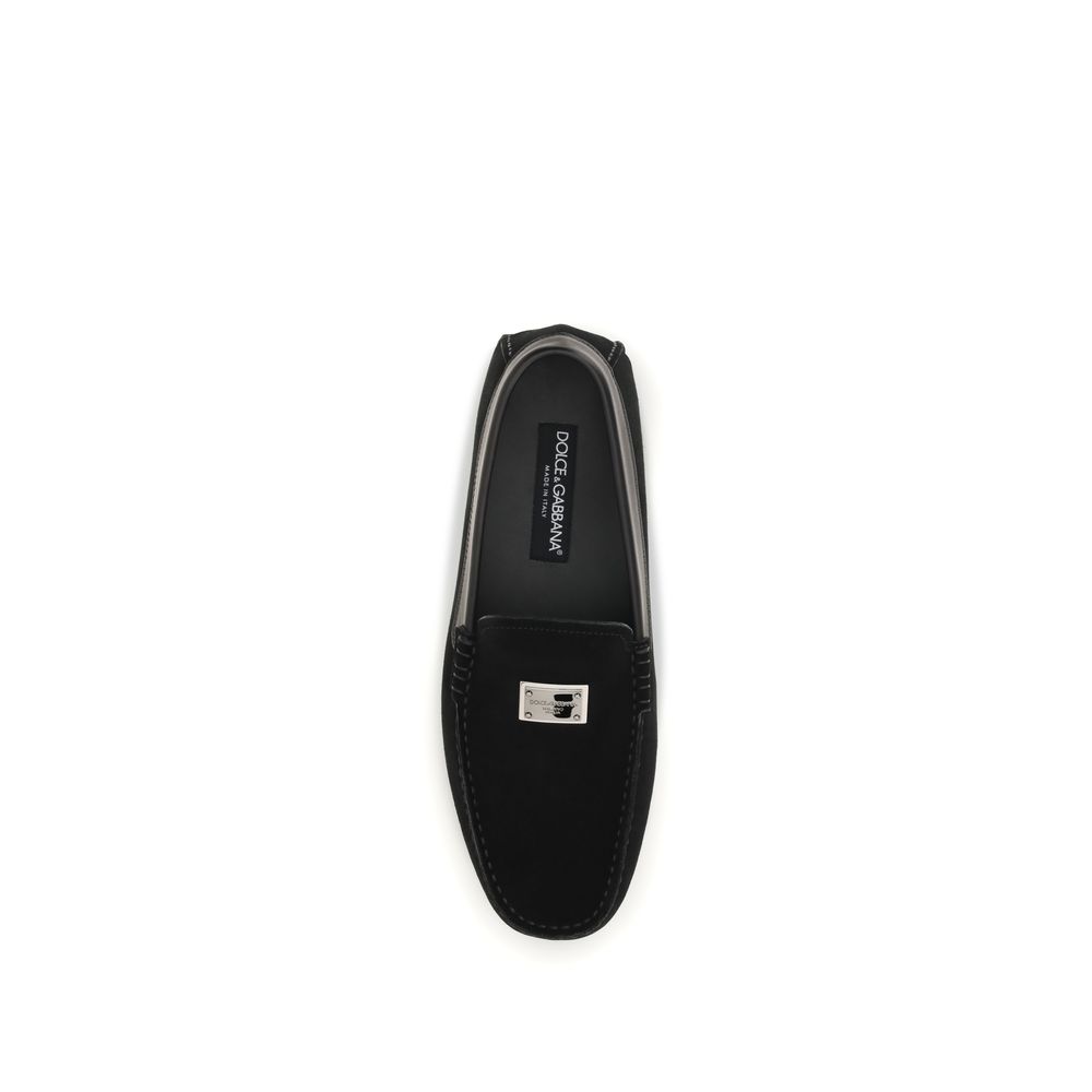 Dolce & Gabbana Black Calf Leather Bos Taurus Slip-On Loafers - Image 4