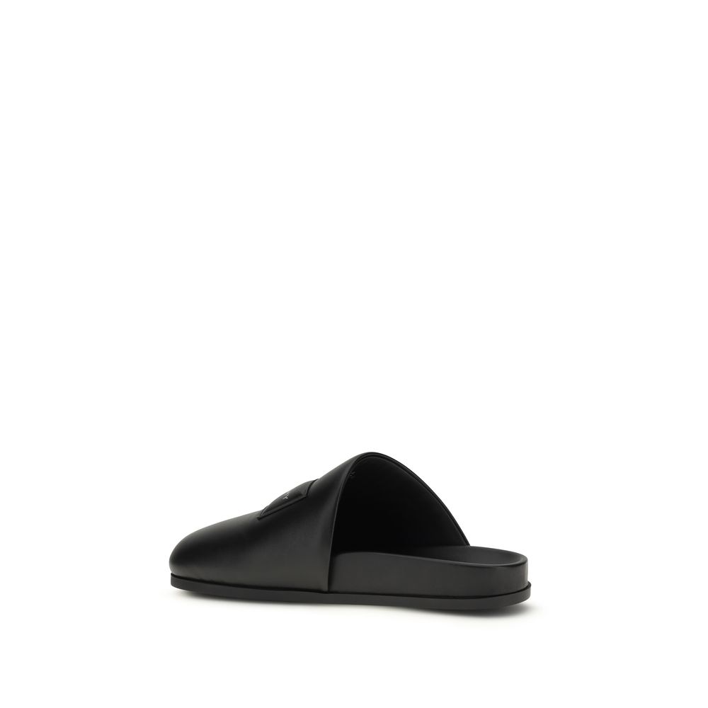 Givenchy Black Calf Leather Bos Taurus Mules - Image 3