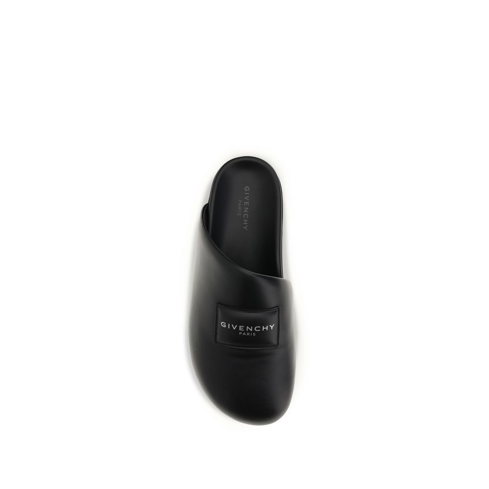 Givenchy Black Calf Leather Bos Taurus Mules - Image 4