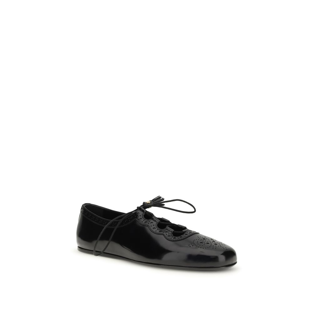 Church's Black Calf Leather Bos Taurus Ballet Flats - Image 2