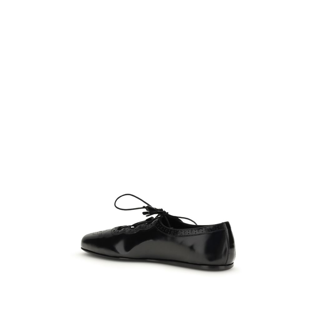 Church's Black Calf Leather Bos Taurus Ballet Flats - Image 3