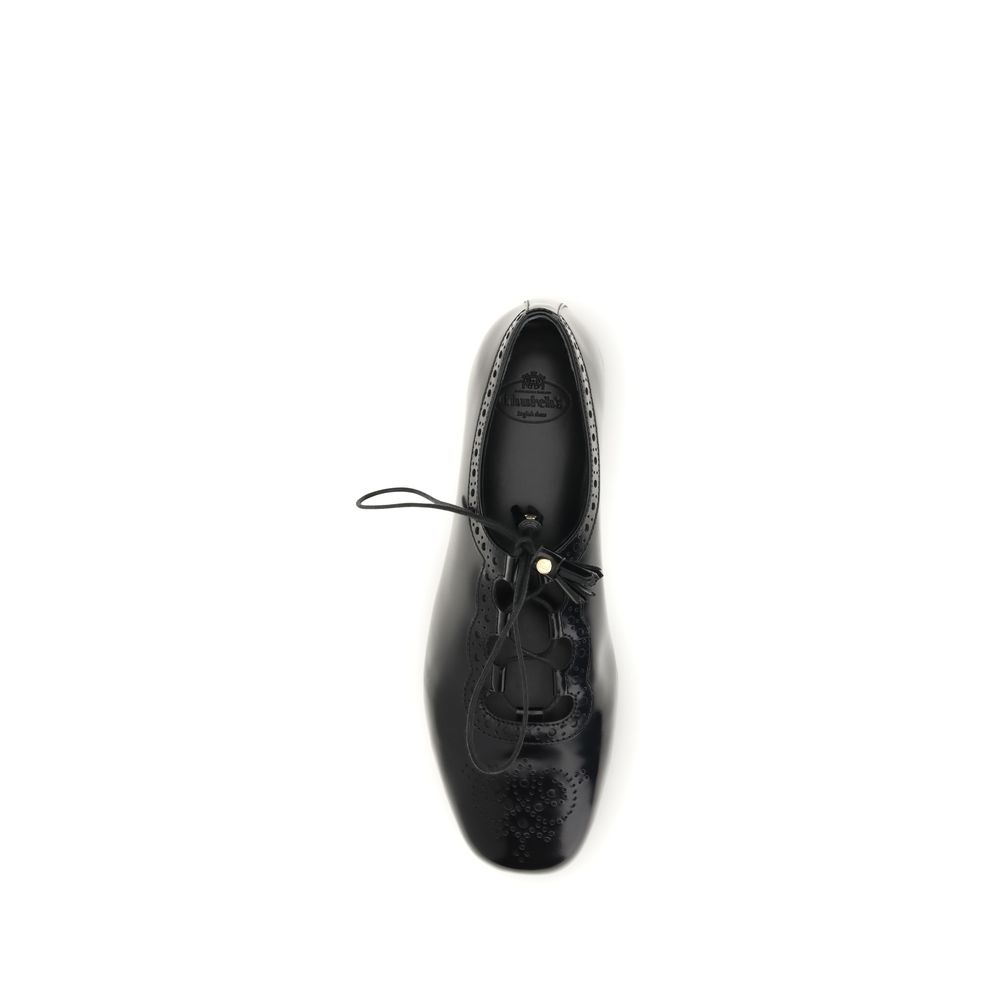 Church's Black Calf Leather Bos Taurus Ballet Flats - Image 4