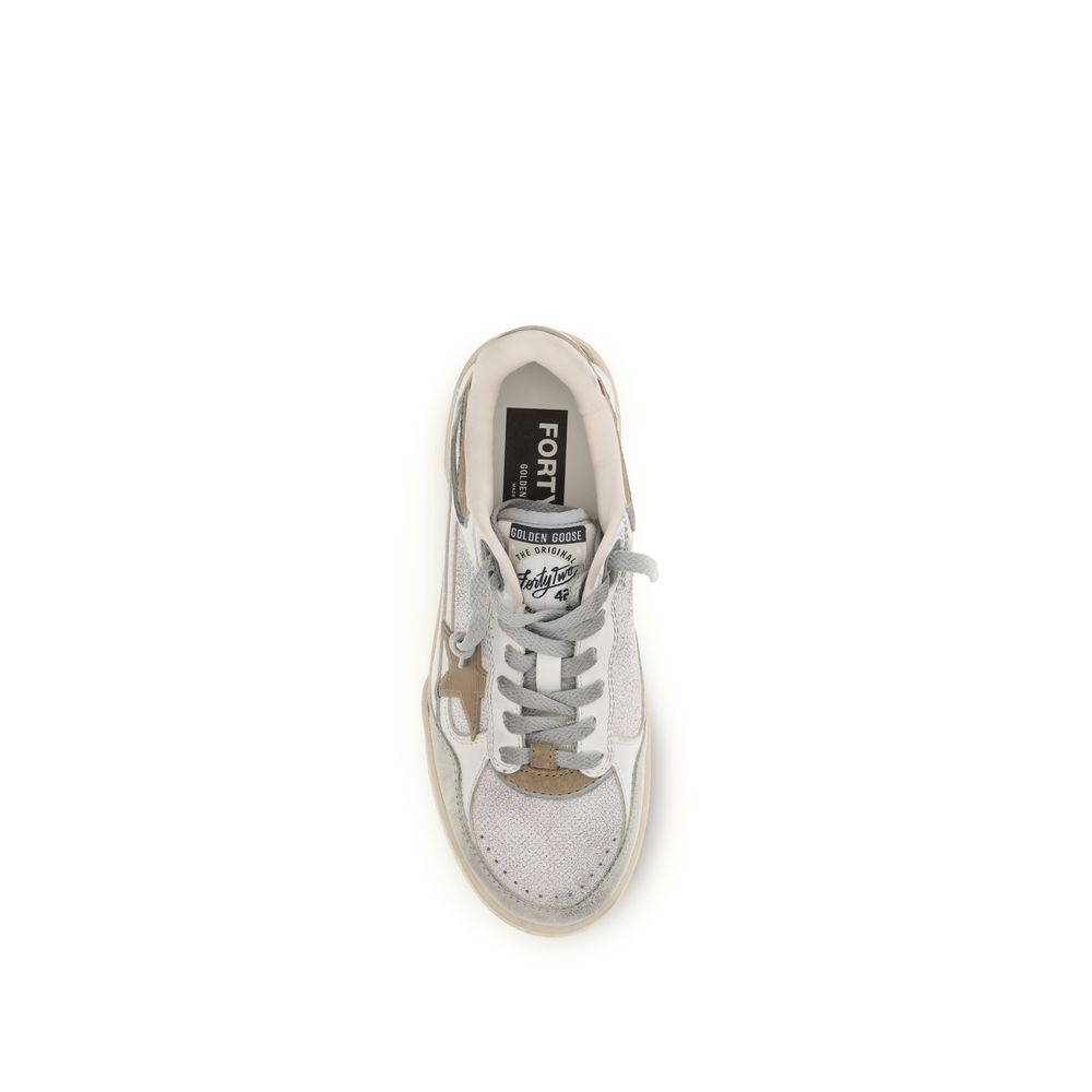 Golden Goose White Calf Leather Bos Taurus Chunky Sneakers - Image 4