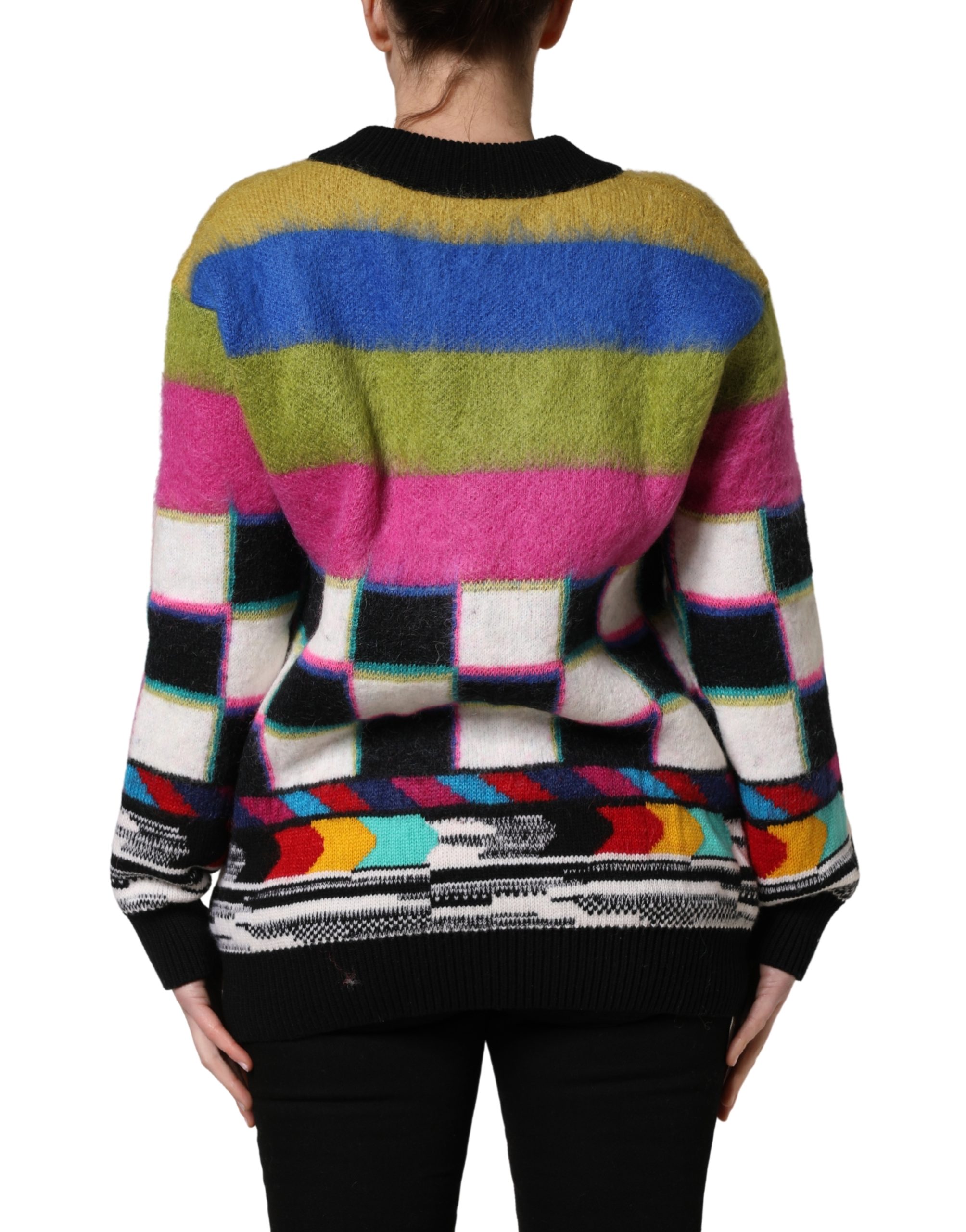 Dolce & Gabbana Multicolor Stripes V-neck Pullover Sweater - Image 4