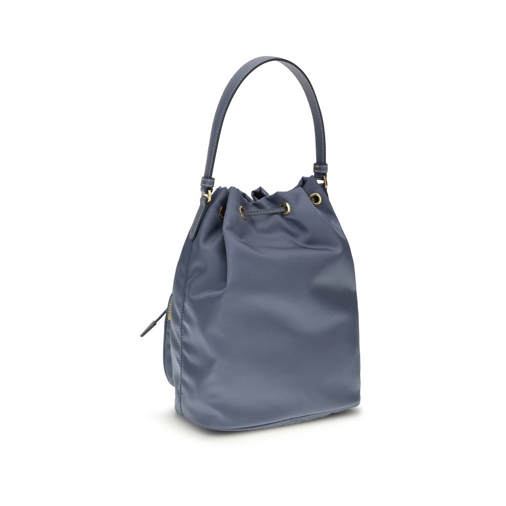 Prada Blue Polyamide Backet Bag - Image 3