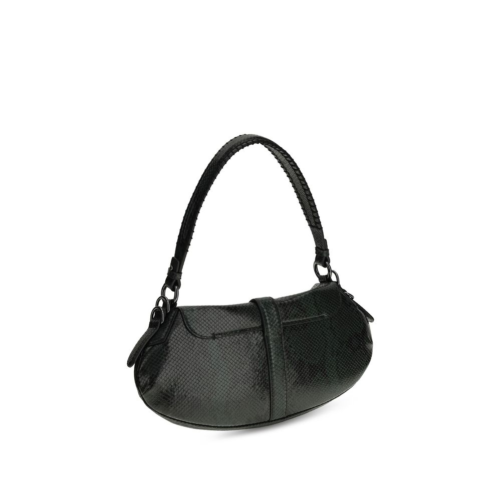 Ganni Blue Recycled Leather Shoulder Bag - Image 3