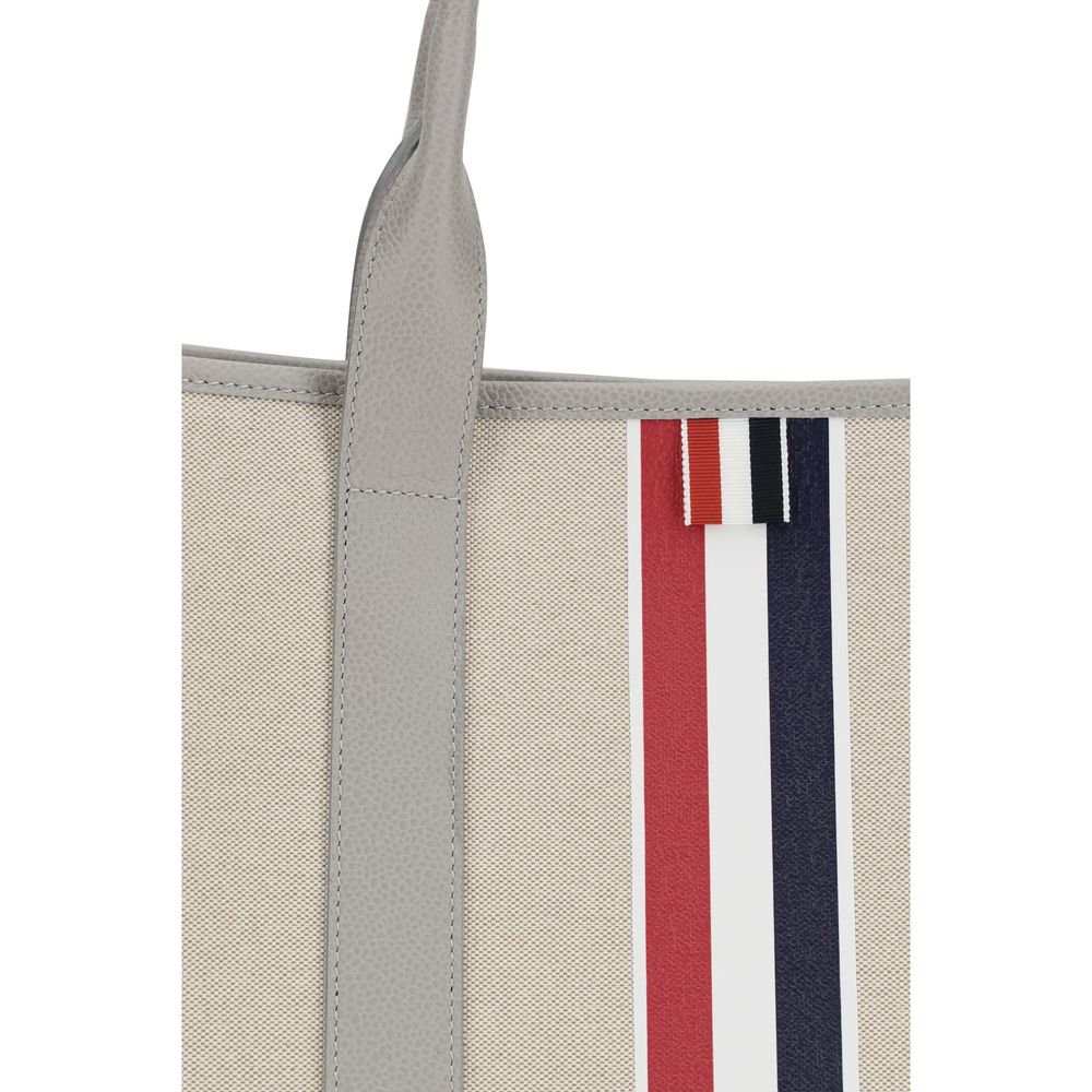 Thom Browne Gray Fabric Shoulder Bag - Image 4