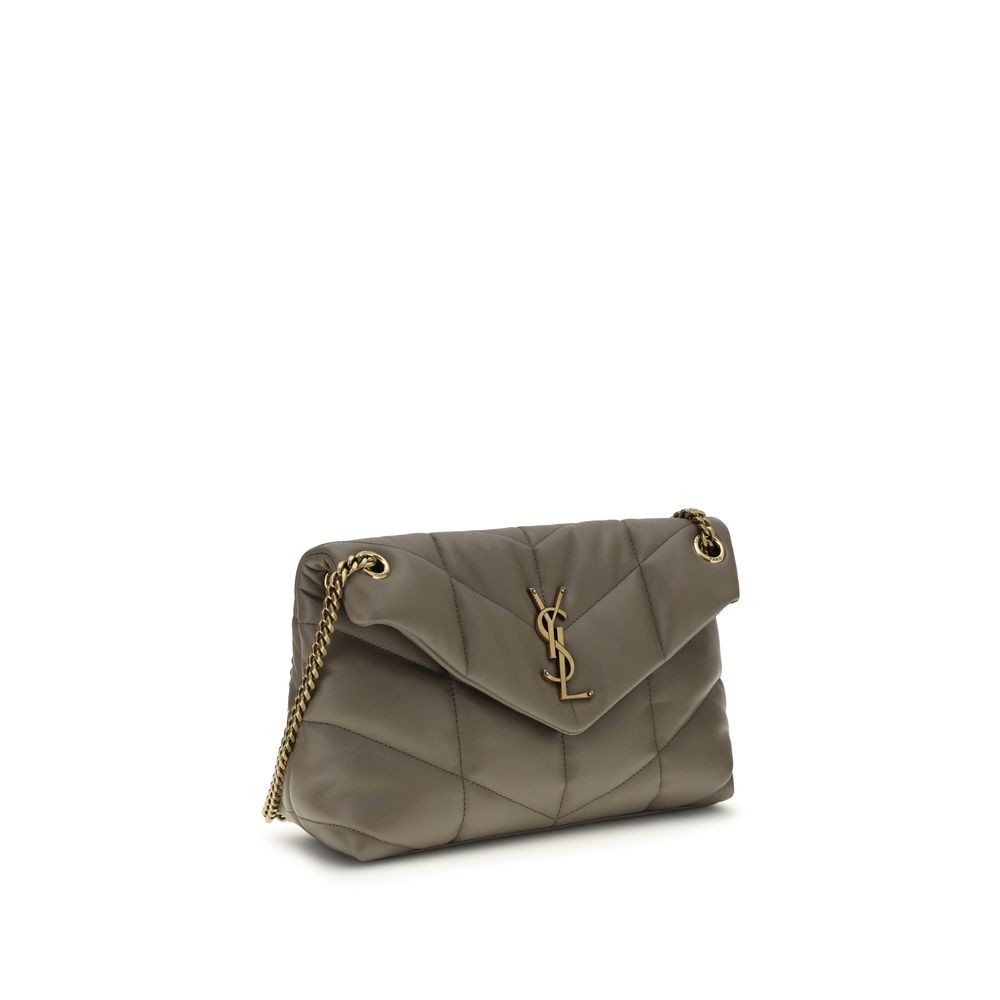 Saint Laurent Gray Lamb Leather Shoulder Bag - Image 2