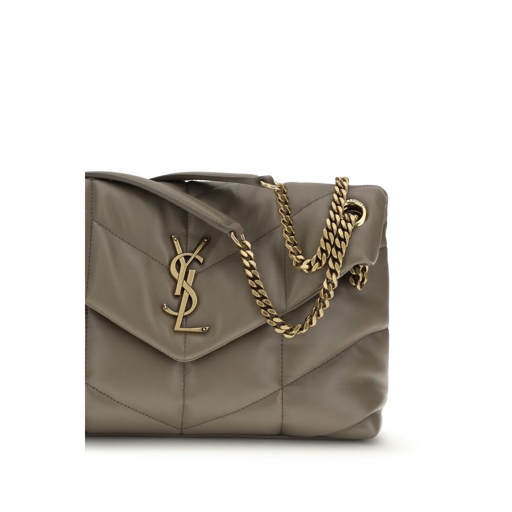 Saint Laurent Gray Lamb Leather Shoulder Bag - Image 4