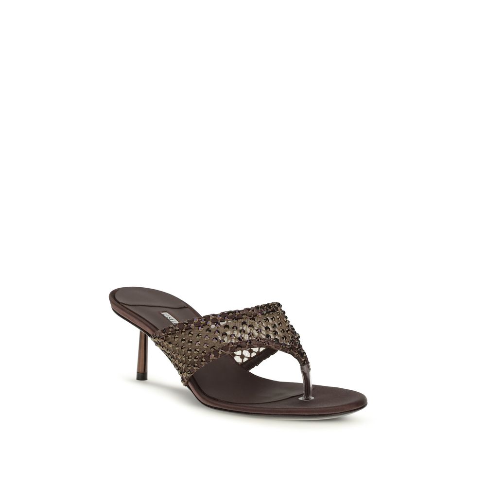 LE SILLA Brown Goatskin Stiletto Heel Sandals - Image 2