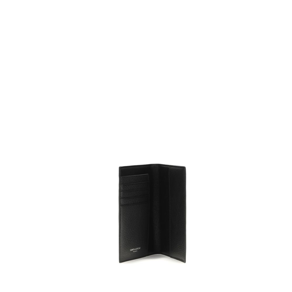 Saint Laurent Black Calf Leather Bos Taurus Wallet - Image 3