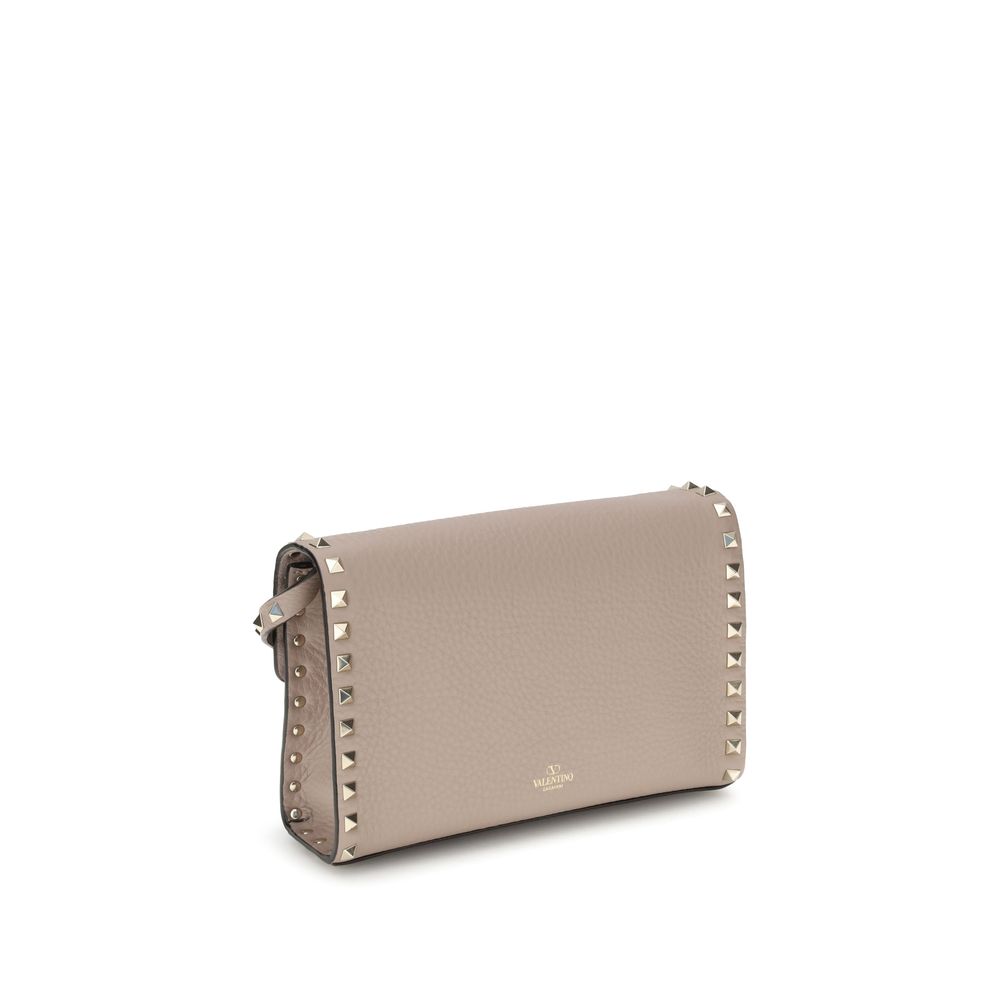 Valentino Garavani Beige Calf Leather Bos Taurus Shoulder Bag - Image 3