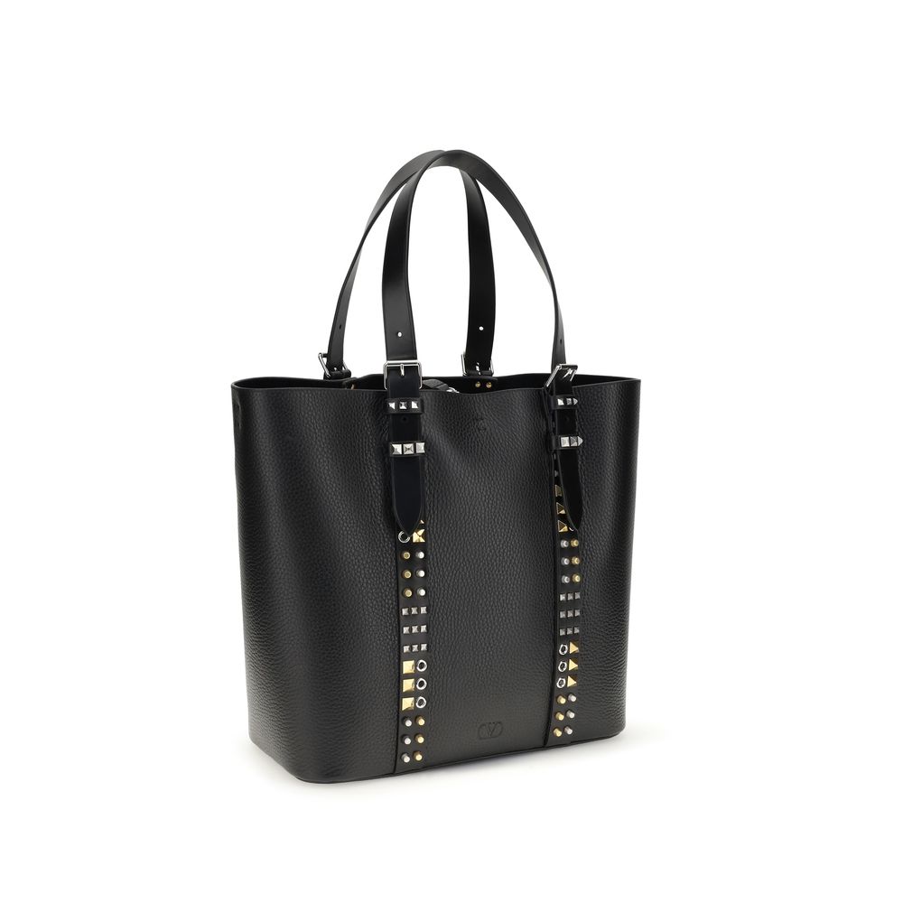 Valentino Garavani Black Calf Leather Bos Taurus Shoulder Bag - Image 2