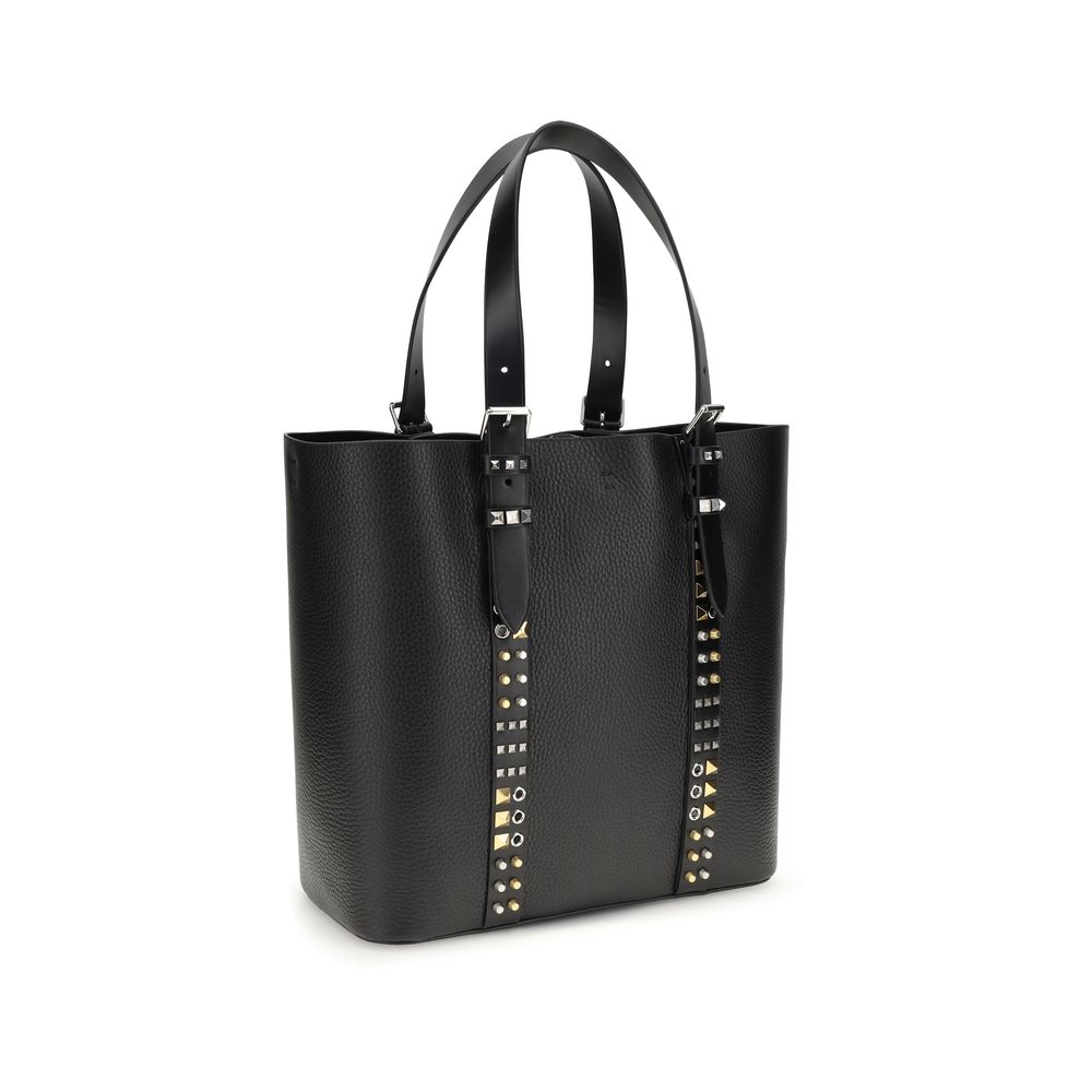 Valentino Garavani Black Calf Leather Bos Taurus Shoulder Bag - Image 3