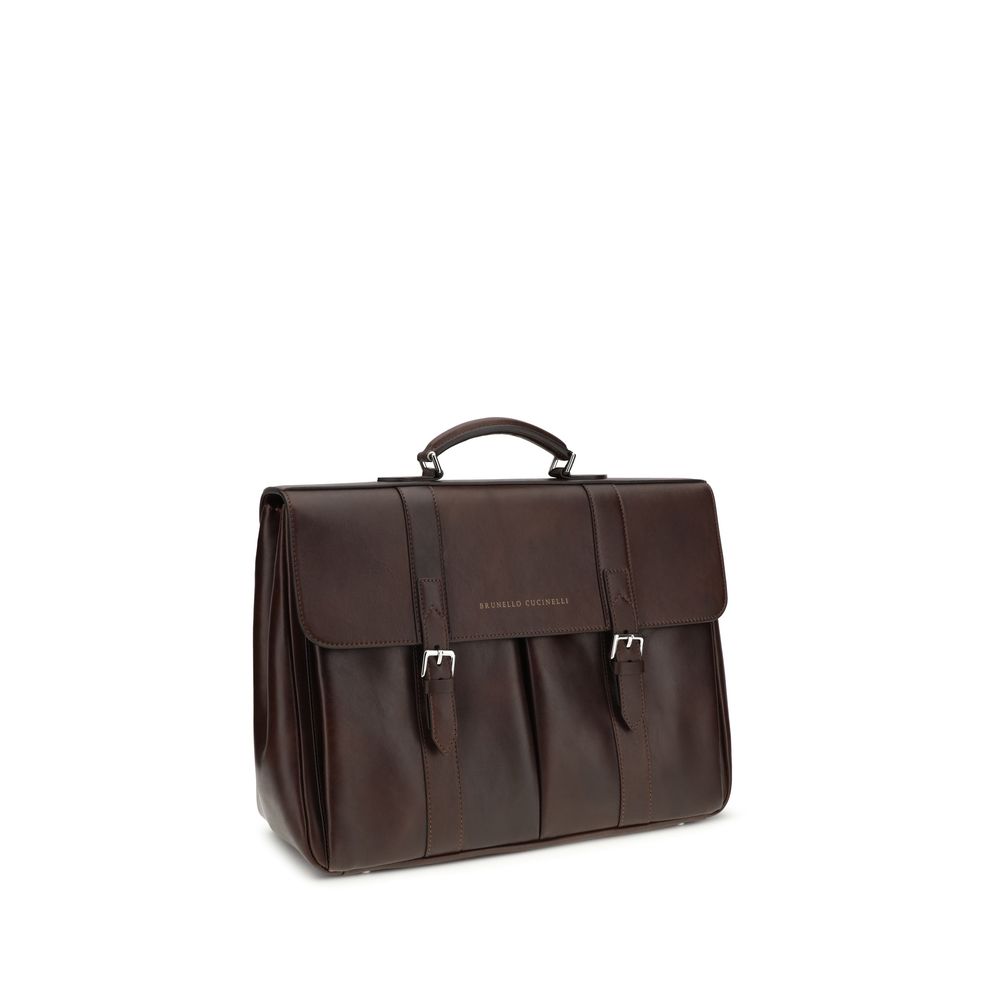 Brunello Cucinelli Bordeaux Calf Leather Bos Taurus Luggage And Travel - Image 2