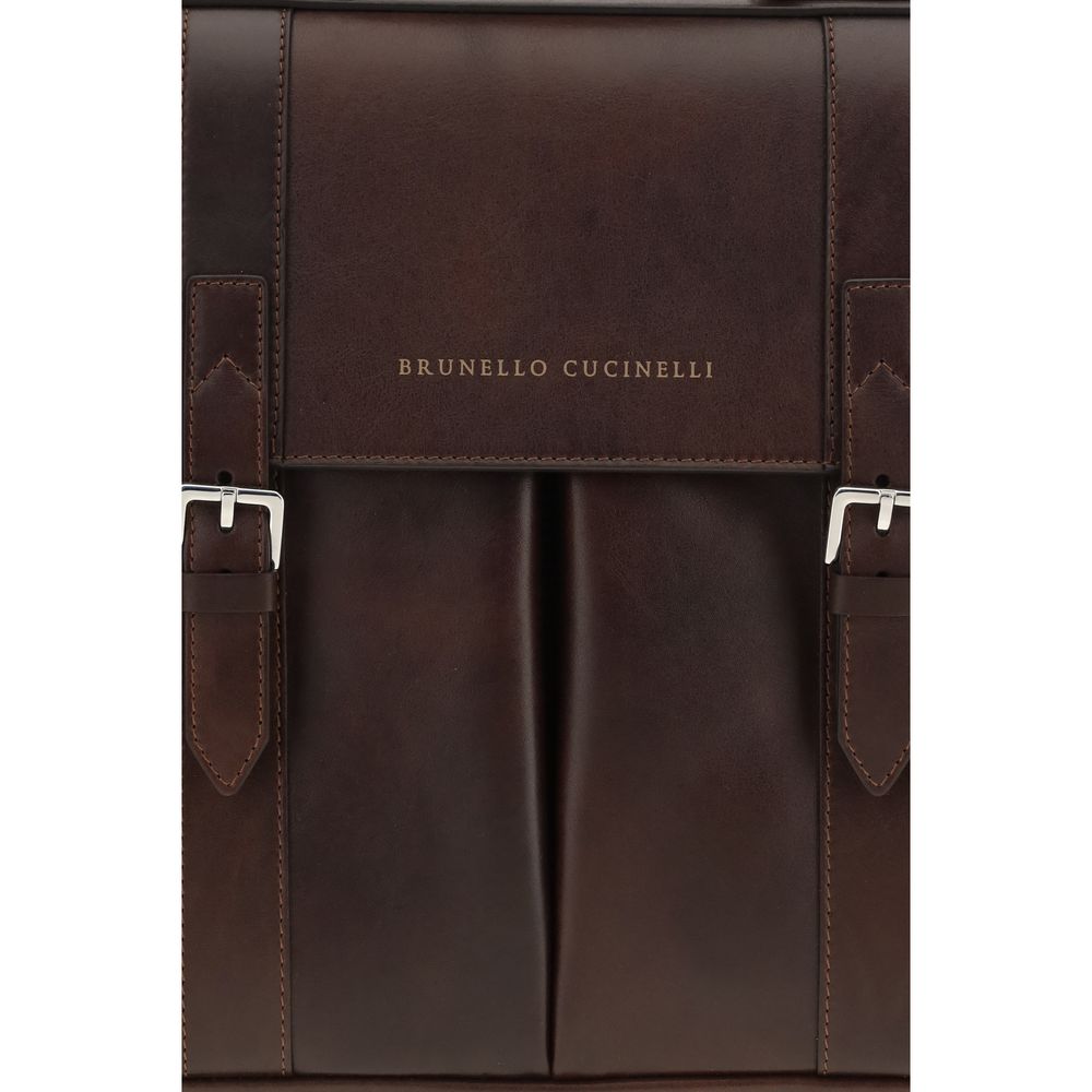 Brunello Cucinelli Bordeaux Calf Leather Bos Taurus Luggage And Travel - Image 4