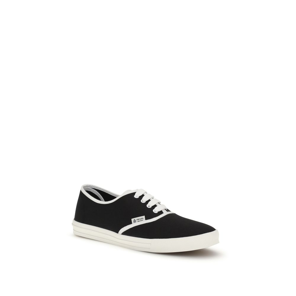 Prada Black Cotton Athletic Sneakers - Image 2