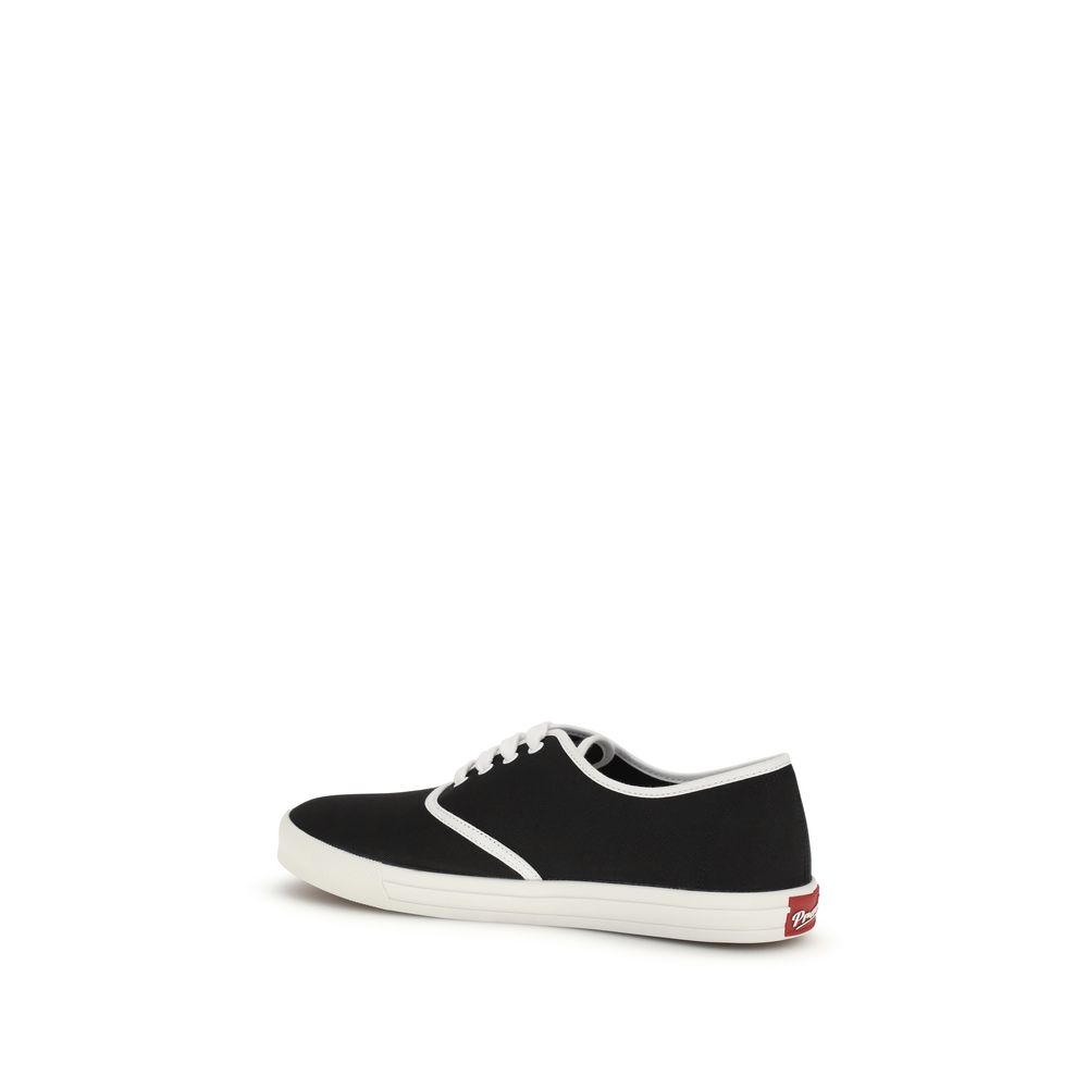 Prada Black Cotton Athletic Sneakers - Image 3