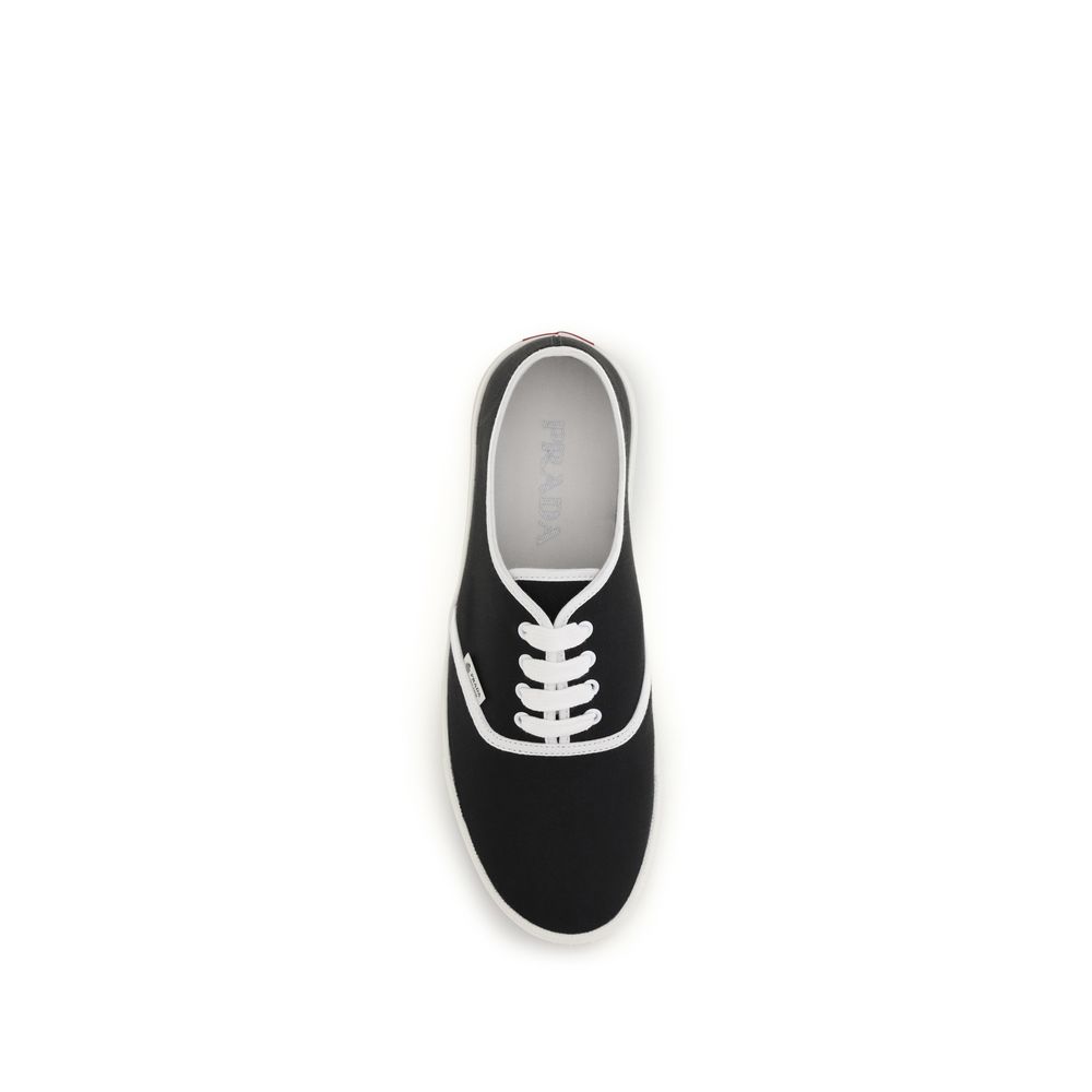 Prada Black Cotton Athletic Sneakers - Image 4