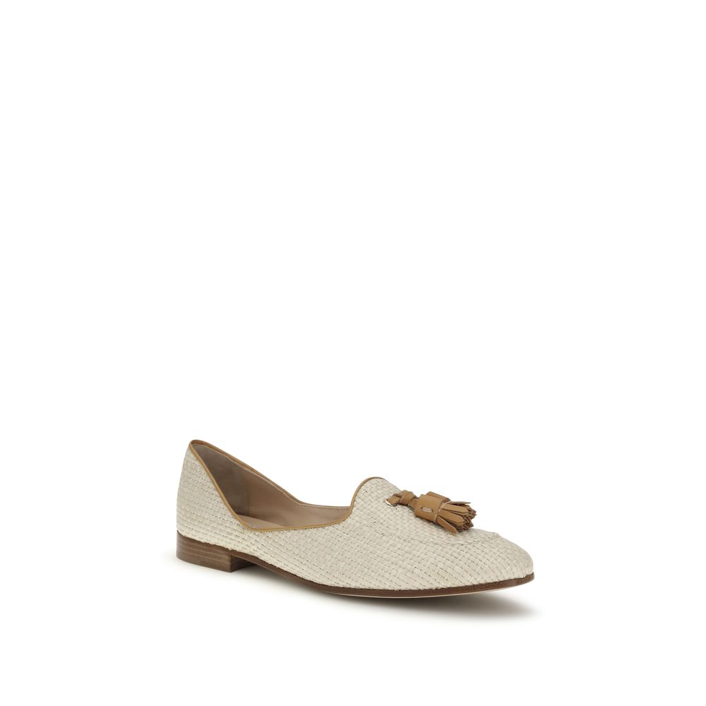 Fratelli Rossetti Beige Raffia Slip-On Loafers - Image 2