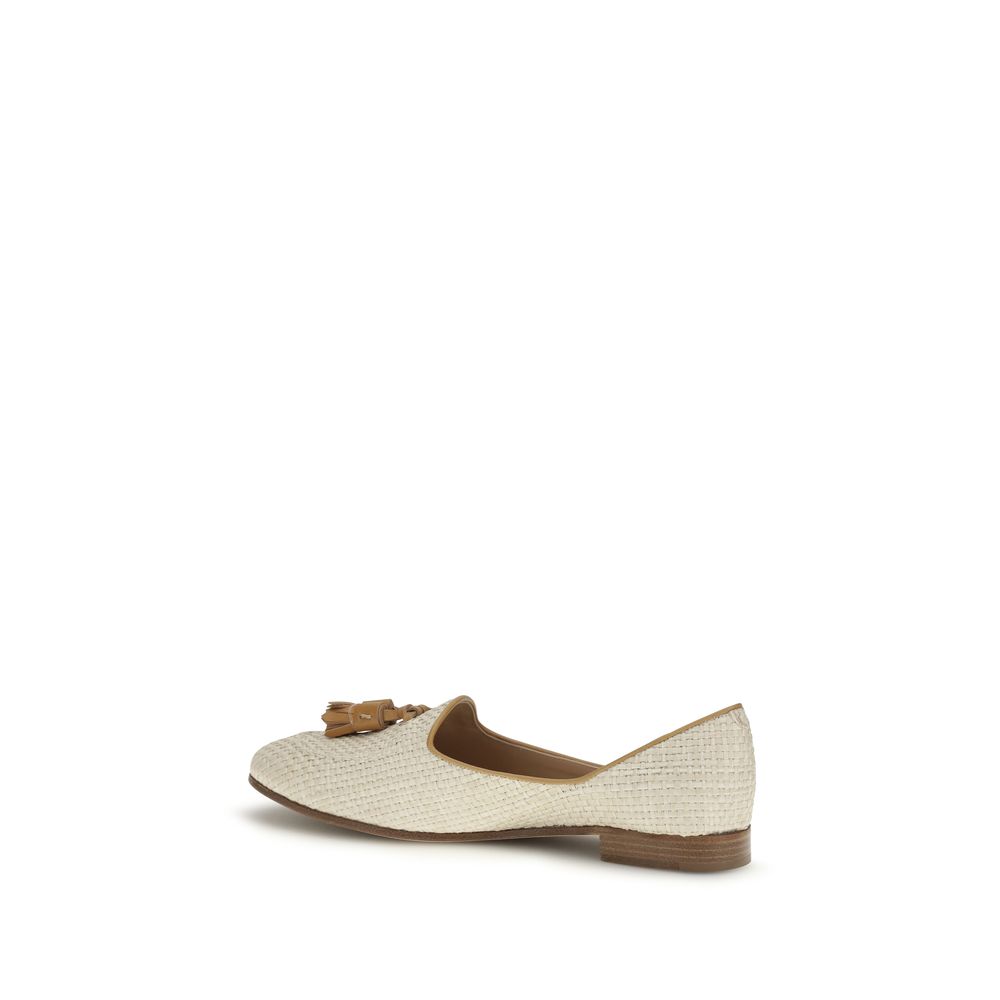Fratelli Rossetti Beige Raffia Slip-On Loafers - Image 3