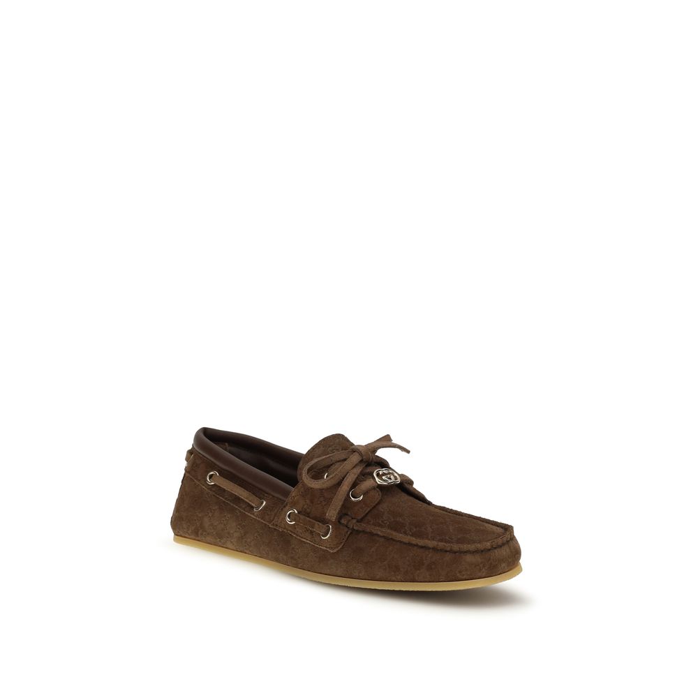 Gucci Brown Calf Leather Bos Taurus Slip-On Loafers - Image 2