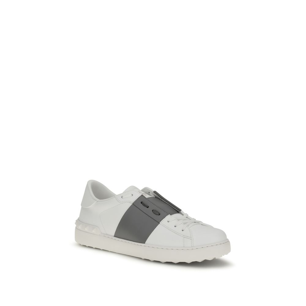 Valentino Garavani White Calf Leather Bos Taurus Low Top Sneakers - Image 2