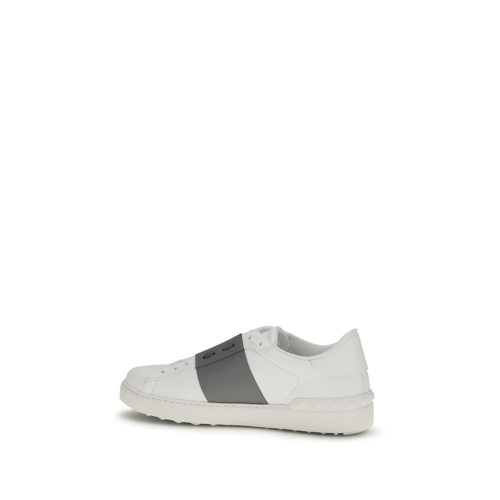 Valentino Garavani White Calf Leather Bos Taurus Low Top Sneakers - Image 3