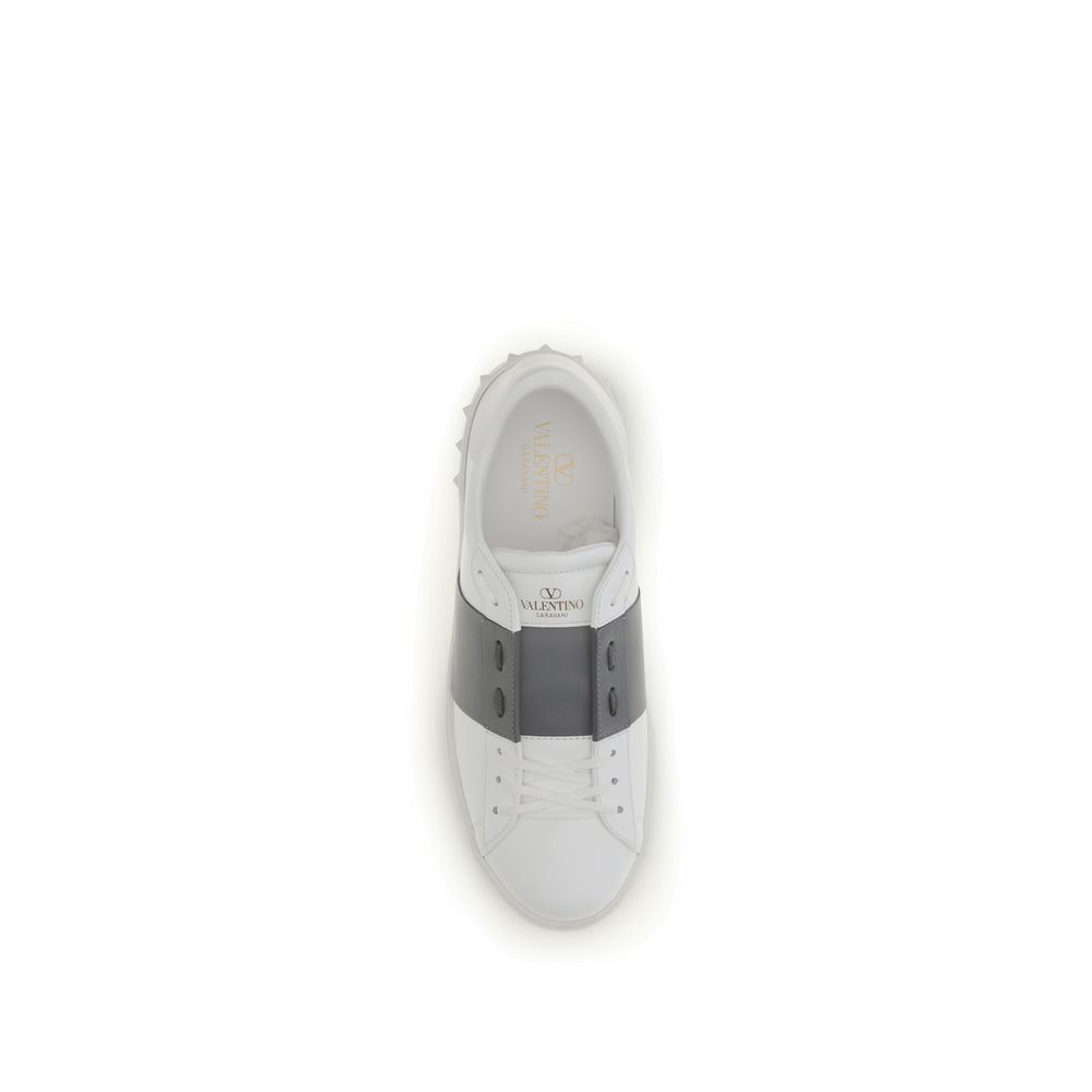 Valentino Garavani White Calf Leather Bos Taurus Low Top Sneakers - Image 4