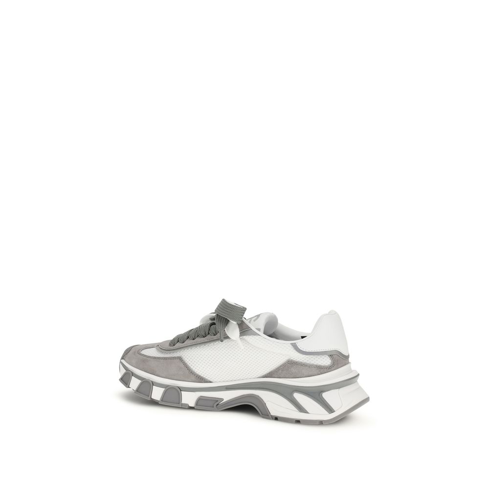 Dolce & Gabbana Gray Calf Leather Bos Taurus Athletic Sneakers - Image 3